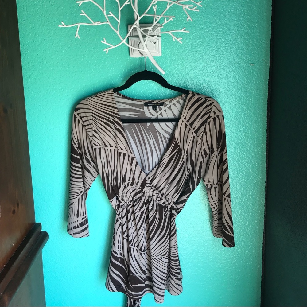BCBGeneration BCBGMaxAzria Palm Leaf print blouse